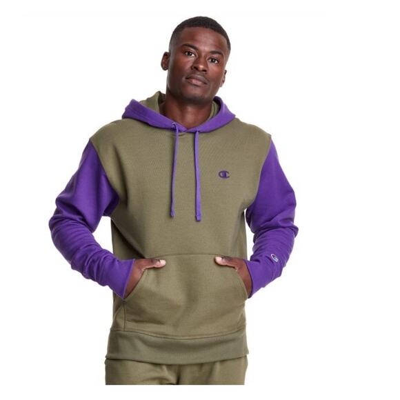 Champion Powerblend Color Block Hoodie Sweatshirt US Men's S - Picture 1 of 7